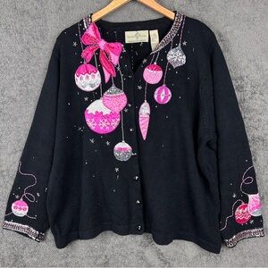 VTG Design Options Philip & Jane Gordon Christmas Cardigan Sweater Ornaments 3X